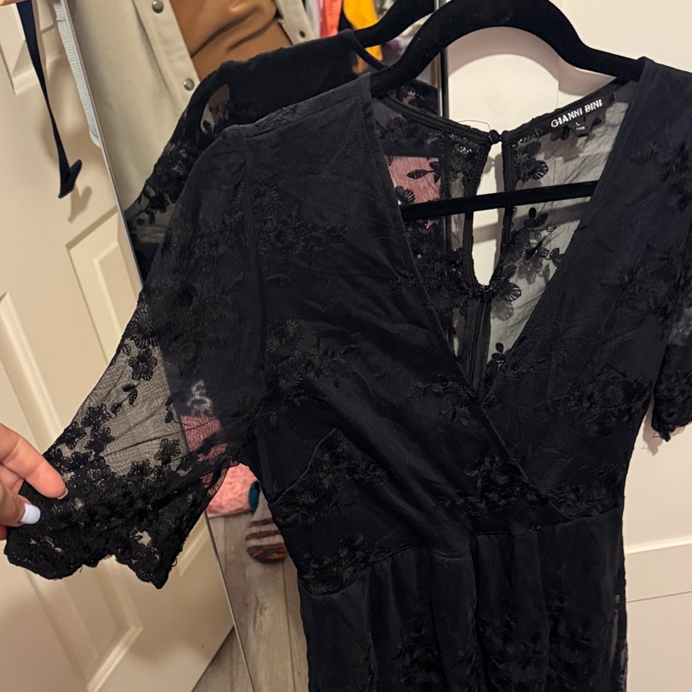 Gianni Bini Black High Low Lace Dress - Picture 3 of 4